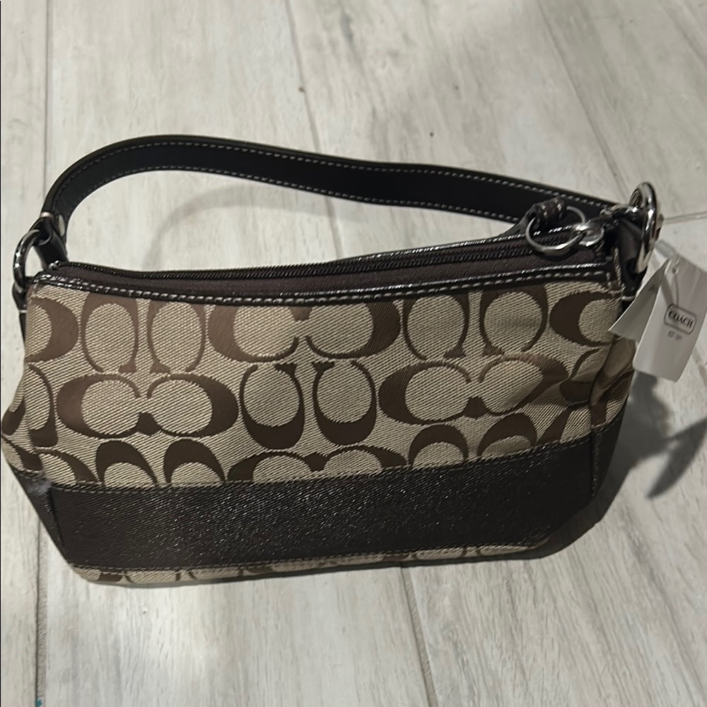 Coach Brown Shoulder Bag with Signature Design